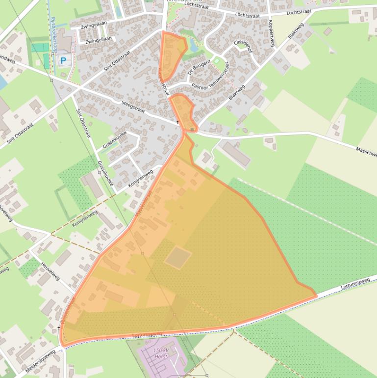 Kaart van postcodegebied 5962AC.