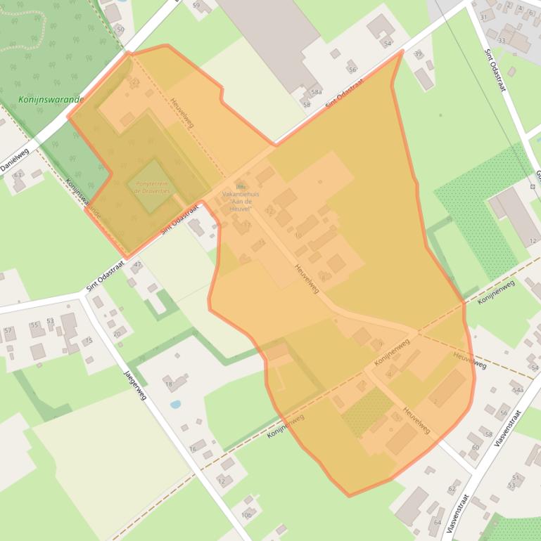 Kaart van postcodegebied 5962AE.