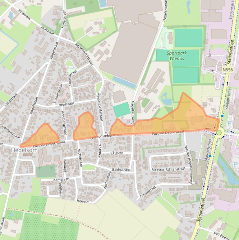Kaart van postcodegebied 5963AE.