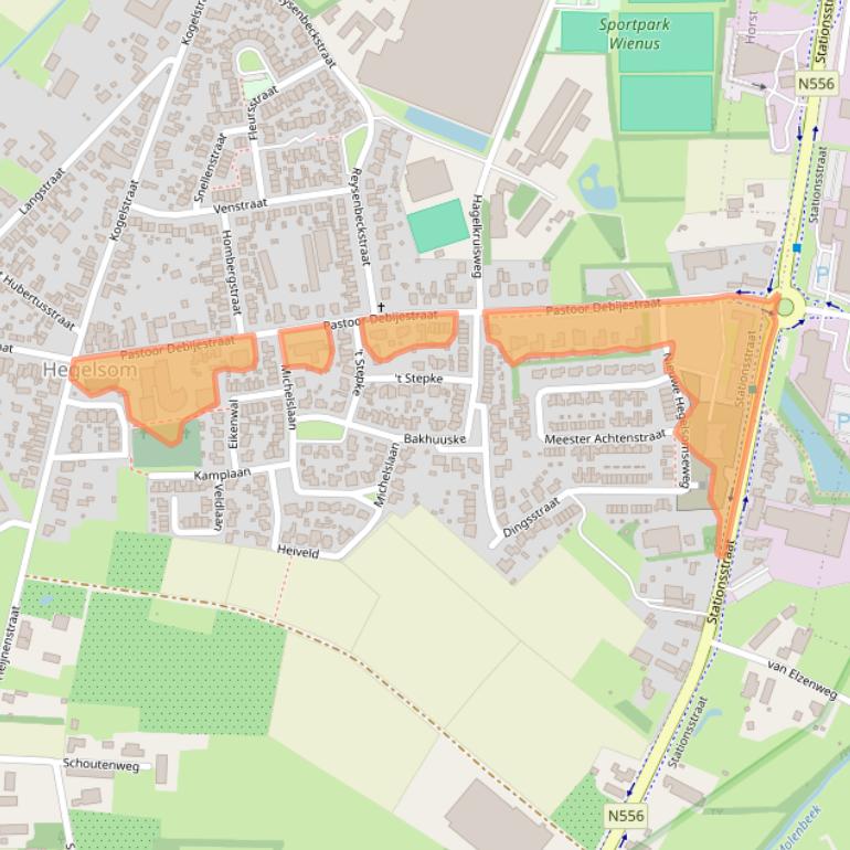 Kaart van postcodegebied 5963AG.
