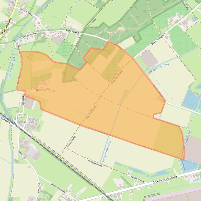 Kaart van postcodegebied 5963NE.