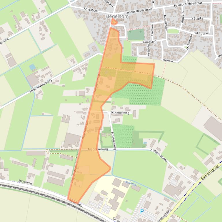 Kaart van postcodegebied 5963NK.