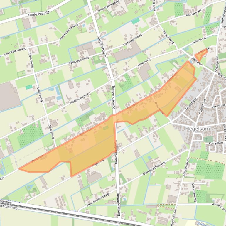 Kaart van postcodegebied 5963NX.