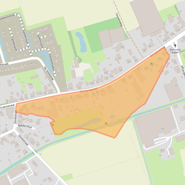 Kaart van postcodegebied 5964AD.