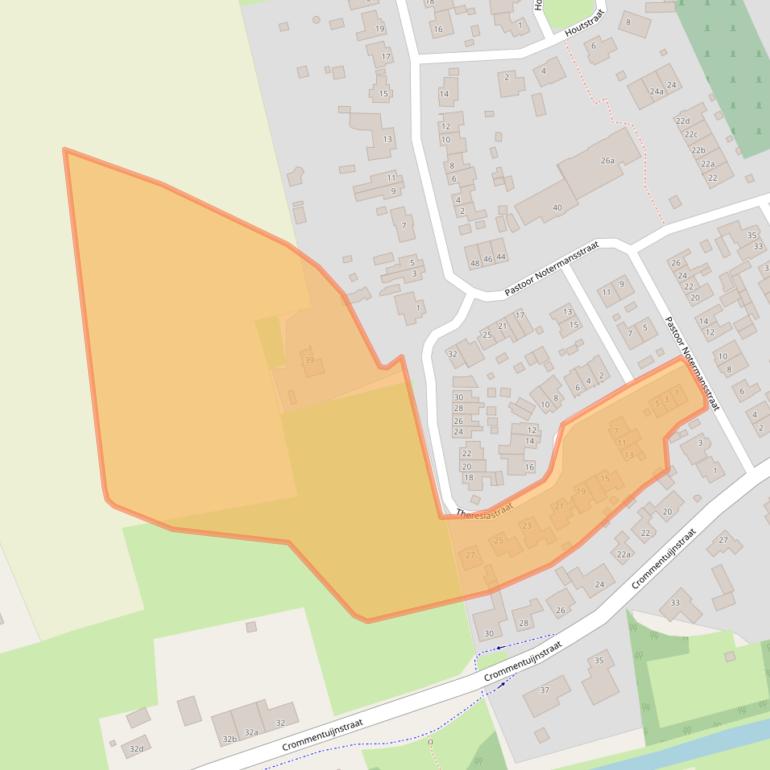 Kaart van postcodegebied 5964AL.