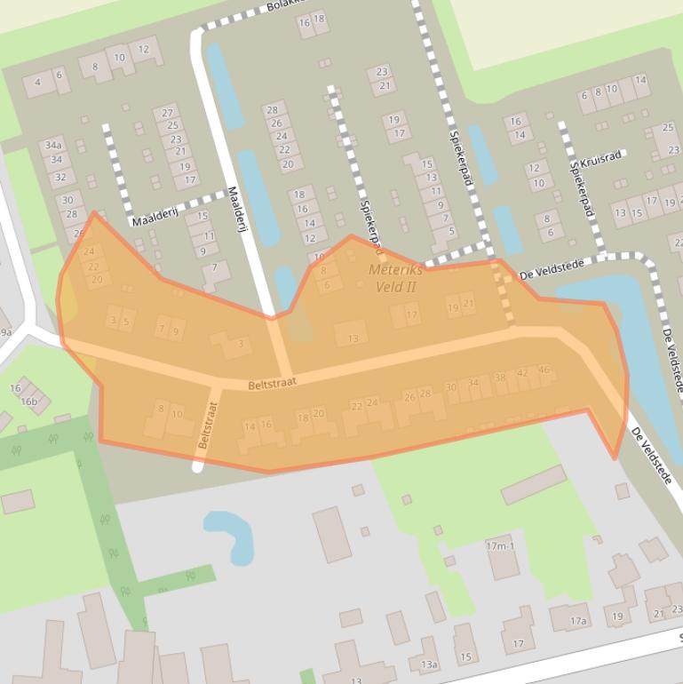 Kaart van postcodegebied 5964AP.