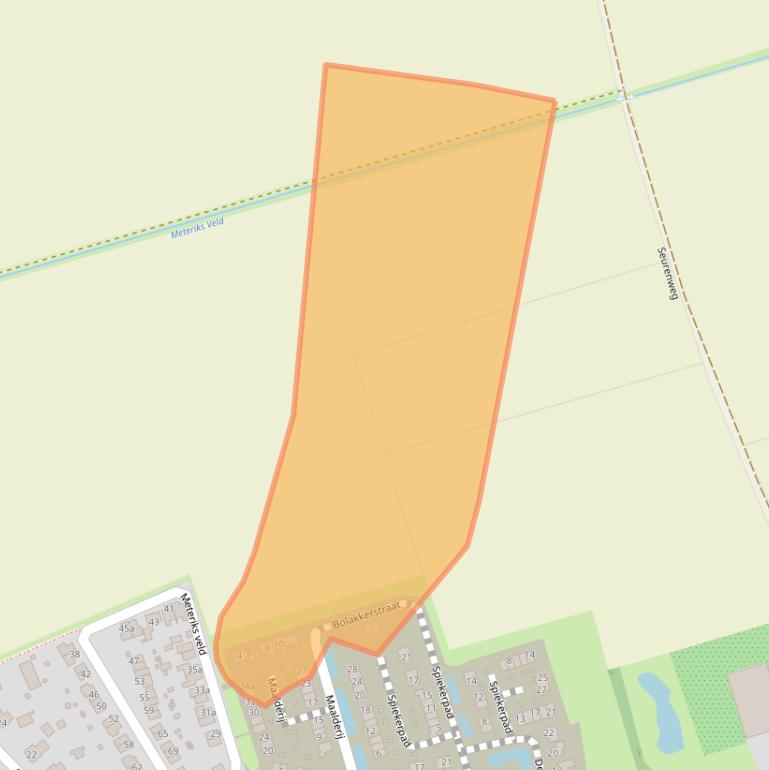 Kaart van postcodegebied 5964AT.