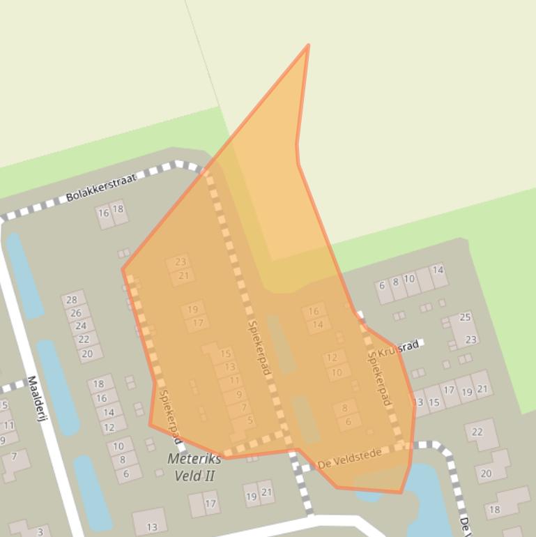 Kaart van postcodegebied 5964AW.