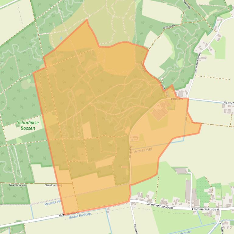 Kaart van postcodegebied 5964NJ.