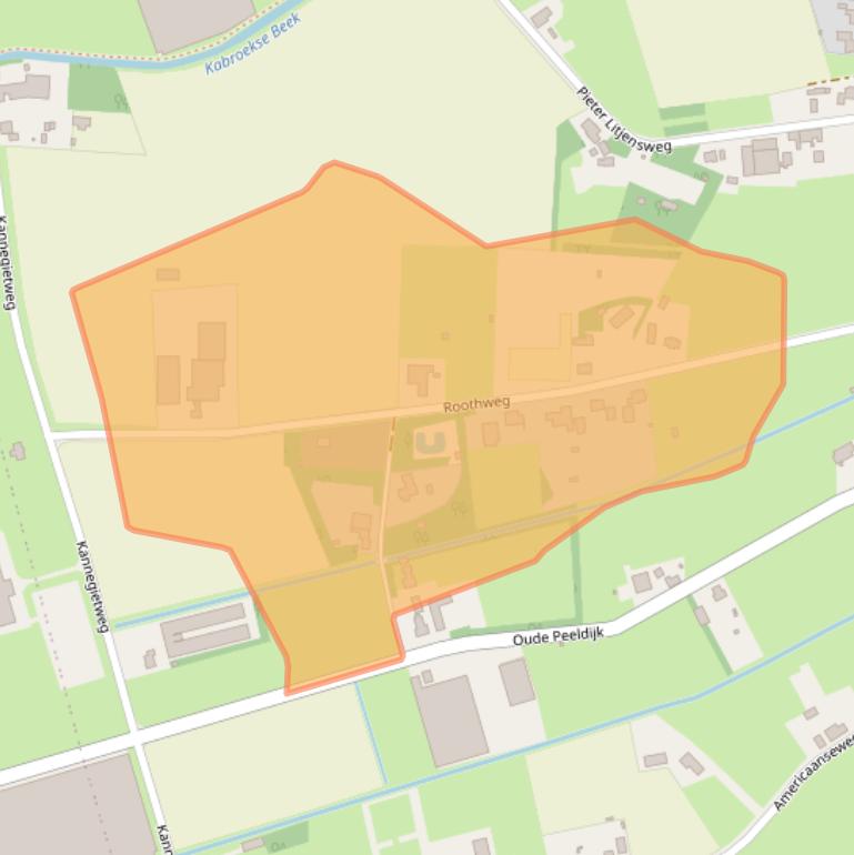 Kaart van postcodegebied 5964NS.