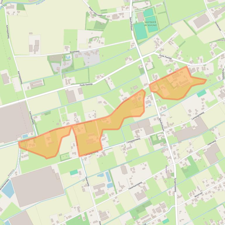 Kaart van postcodegebied 5964PA.