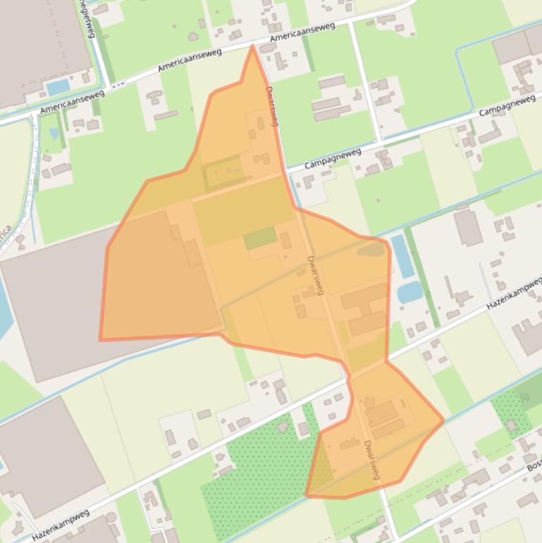 Kaart van postcodegebied 5964PG.