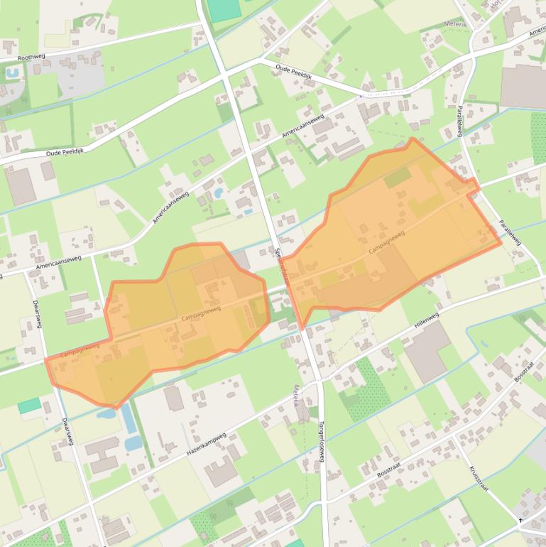 Kaart van postcodegebied 5964PH.