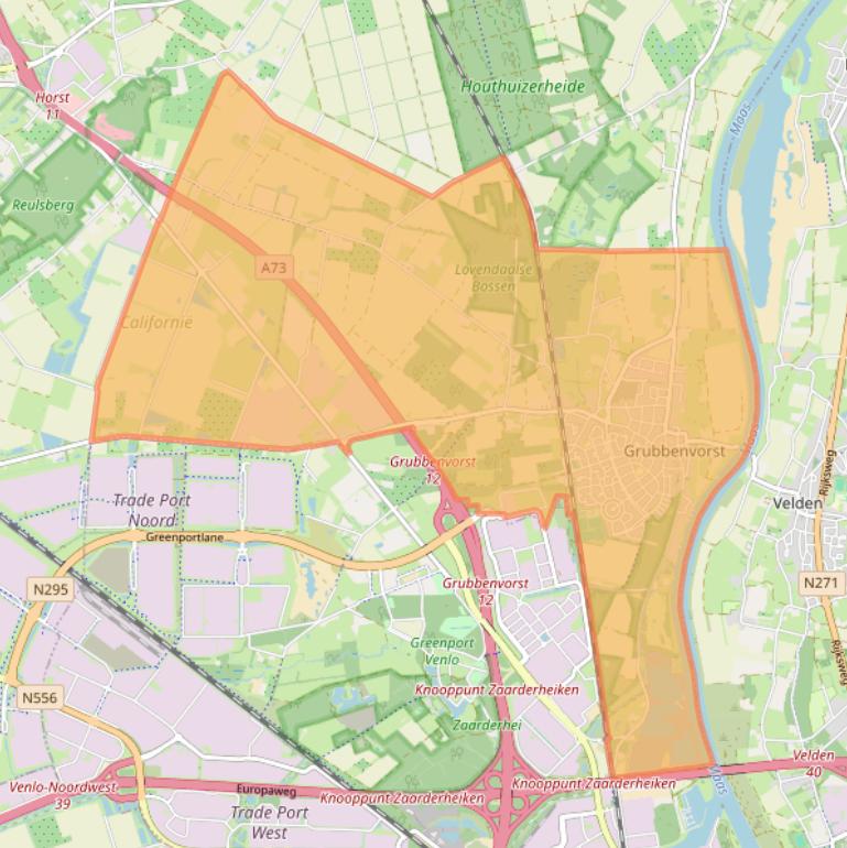 Kaart van postcodegebied 5971.