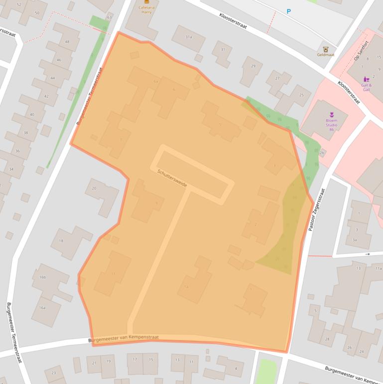 Kaart van postcodegebied 5971AE.