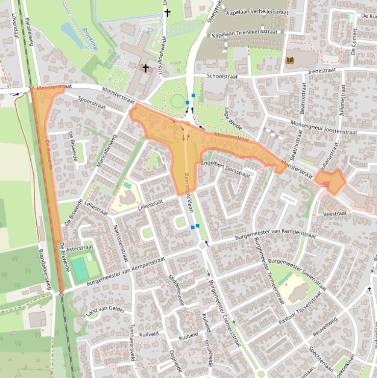 Kaart van postcodegebied 5971BC.