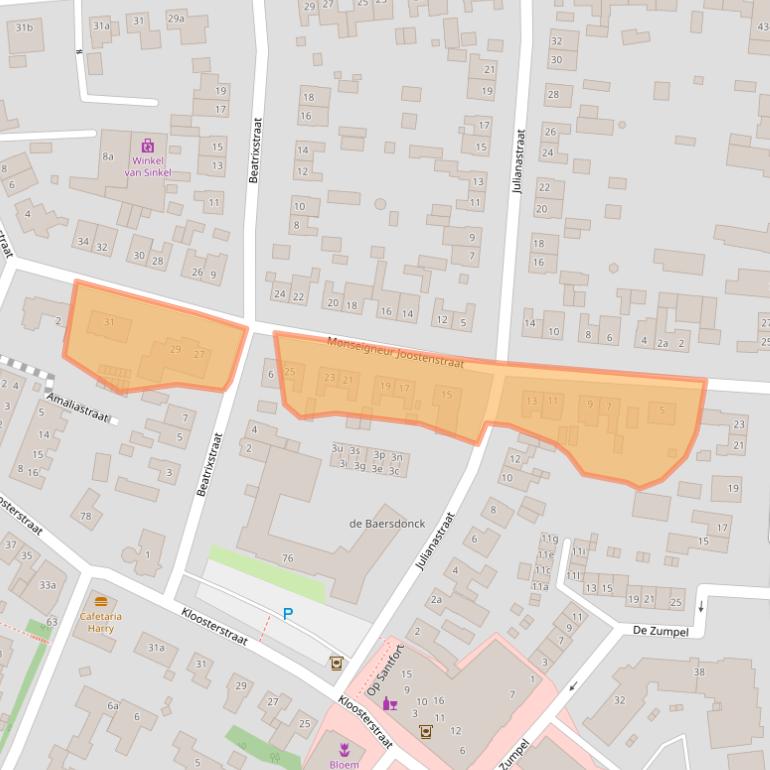 Kaart van postcodegebied 5971BL.