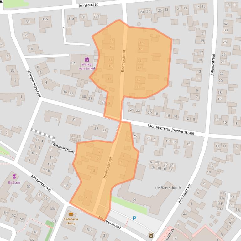 Kaart van postcodegebied 5971BN.