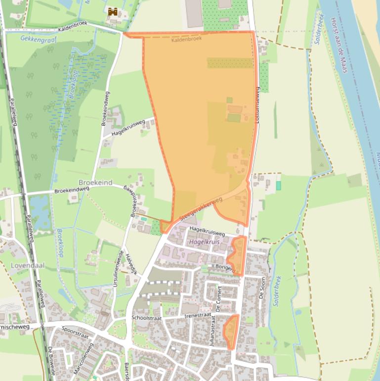 Kaart van postcodegebied 5971BV.