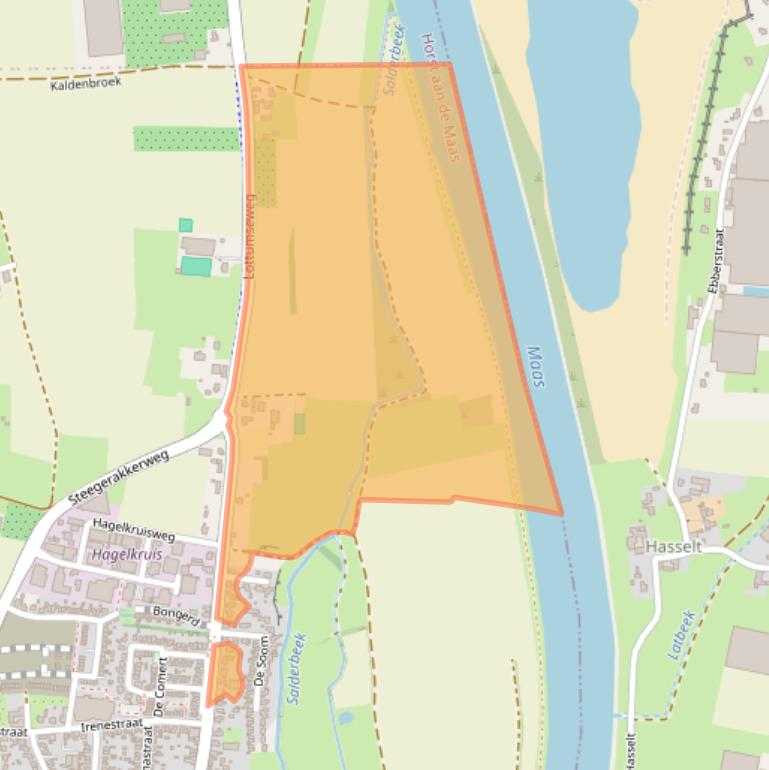 Kaart van postcodegebied 5971BX.