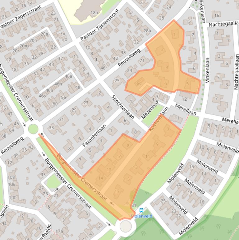 Kaart van postcodegebied 5971CP.