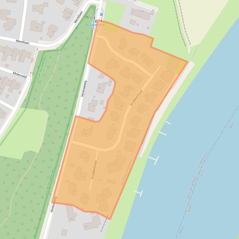 Kaart van postcodegebied 5971CZ.