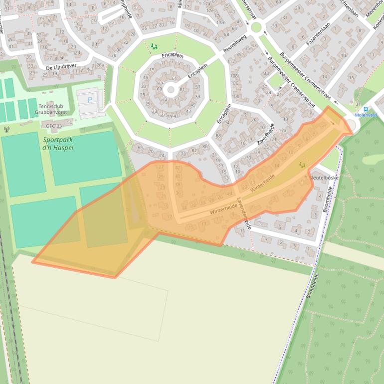 Kaart van postcodegebied 5971GD.