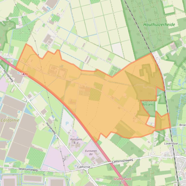 Kaart van postcodegebied 5971NS.