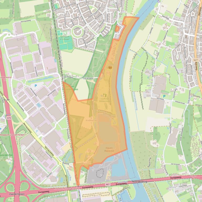 Kaart van postcodegebied 5971PB.