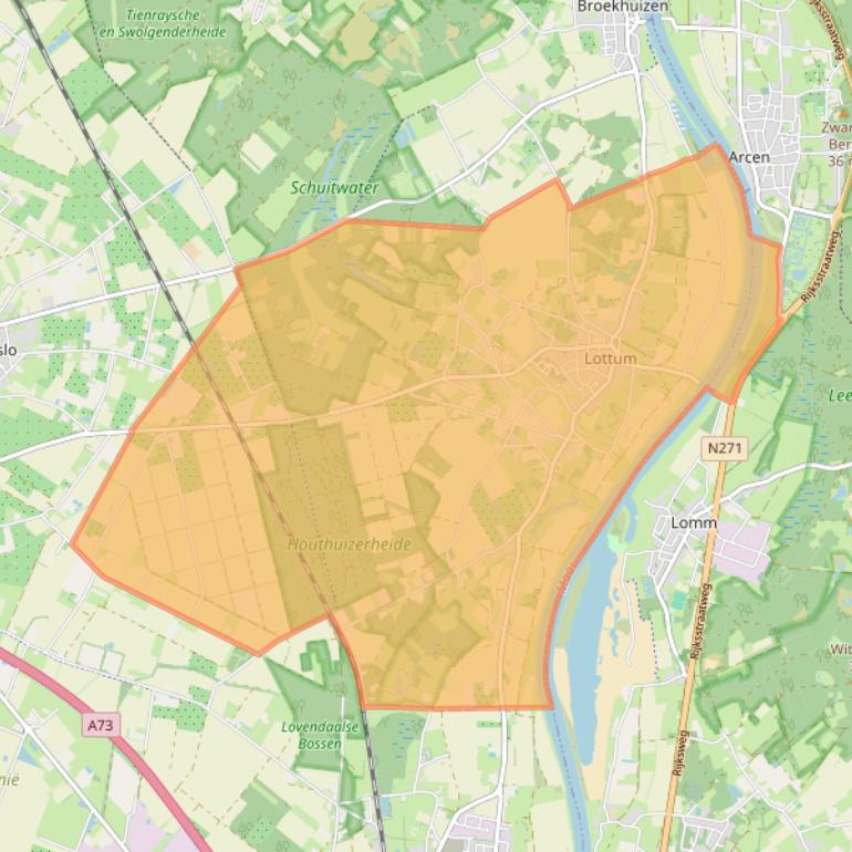 Kaart van postcodegebied 5973.