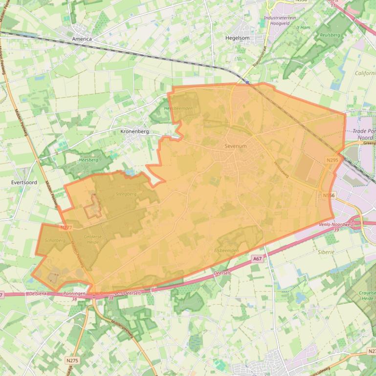 Kaartafbeelding, ingezoomd op postcodegebied 5975.