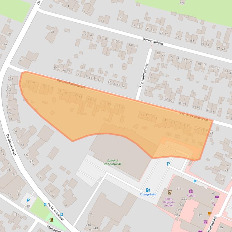 Kaart van postcodegebied 5975AS.