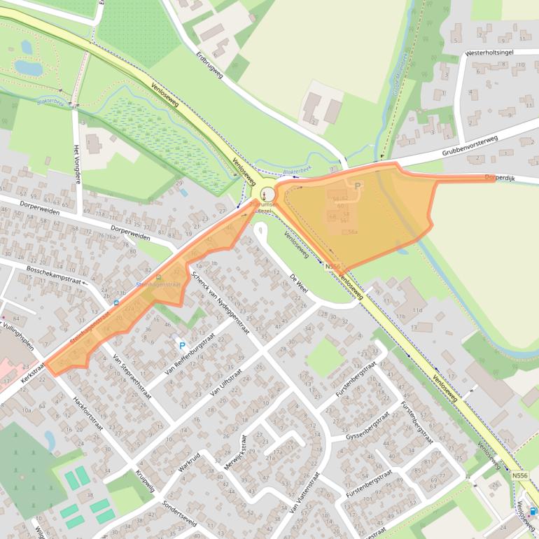 Kaart van postcodegebied 5975BG.