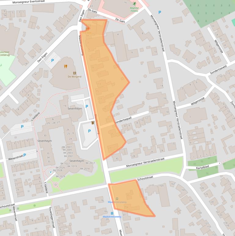 Kaart van postcodegebied 5975BL.