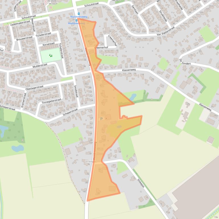 Kaart van postcodegebied 5975BM.