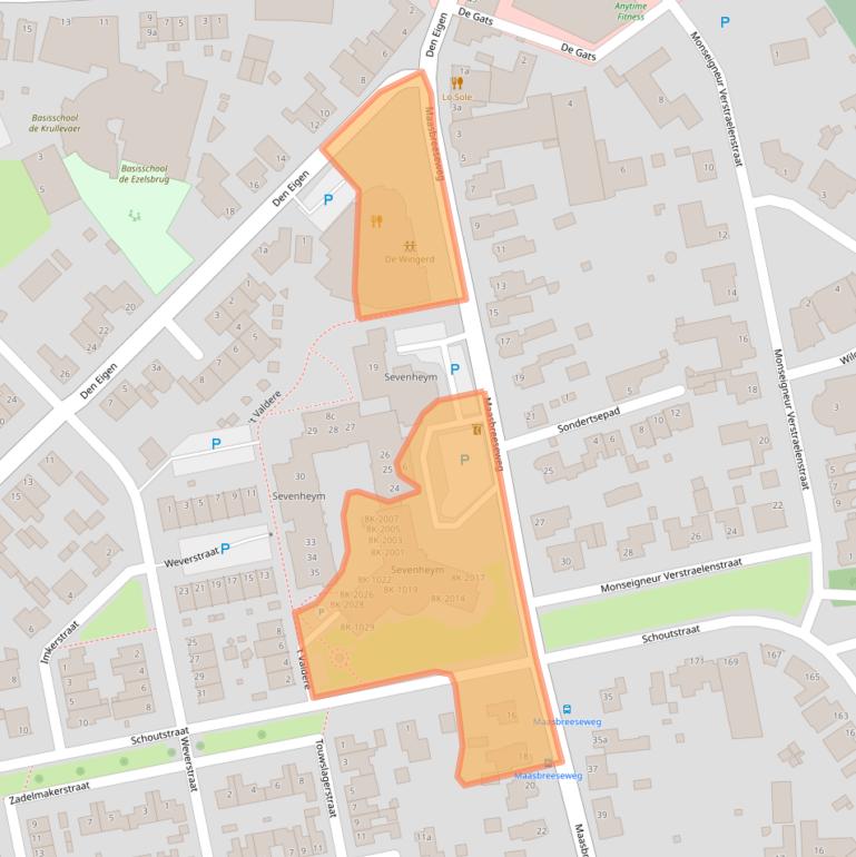 Kaart van postcodegebied 5975BN.