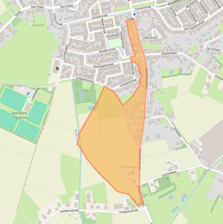 Kaart van postcodegebied 5975BP.