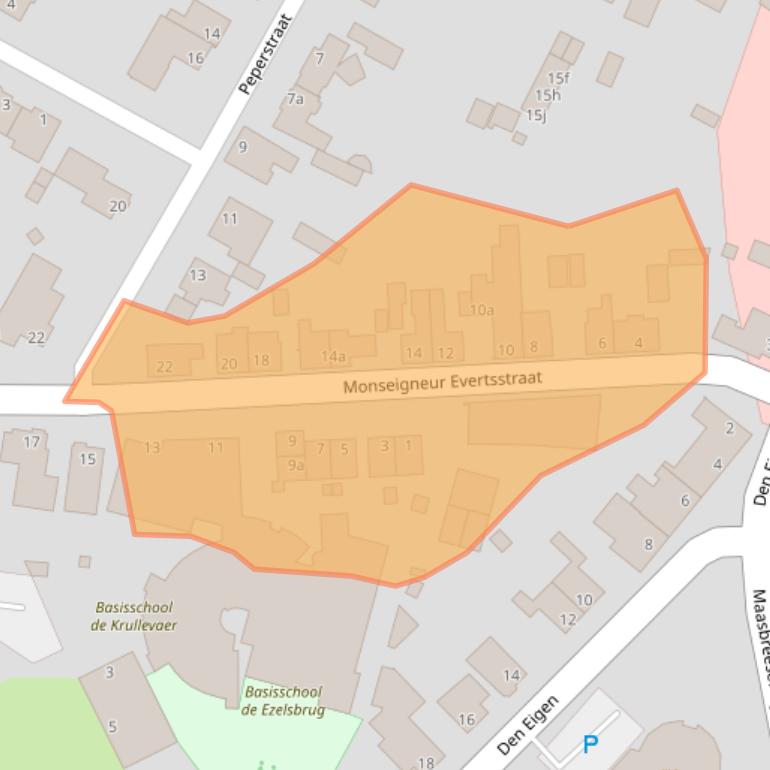 Kaart van postcodegebied 5975BR.