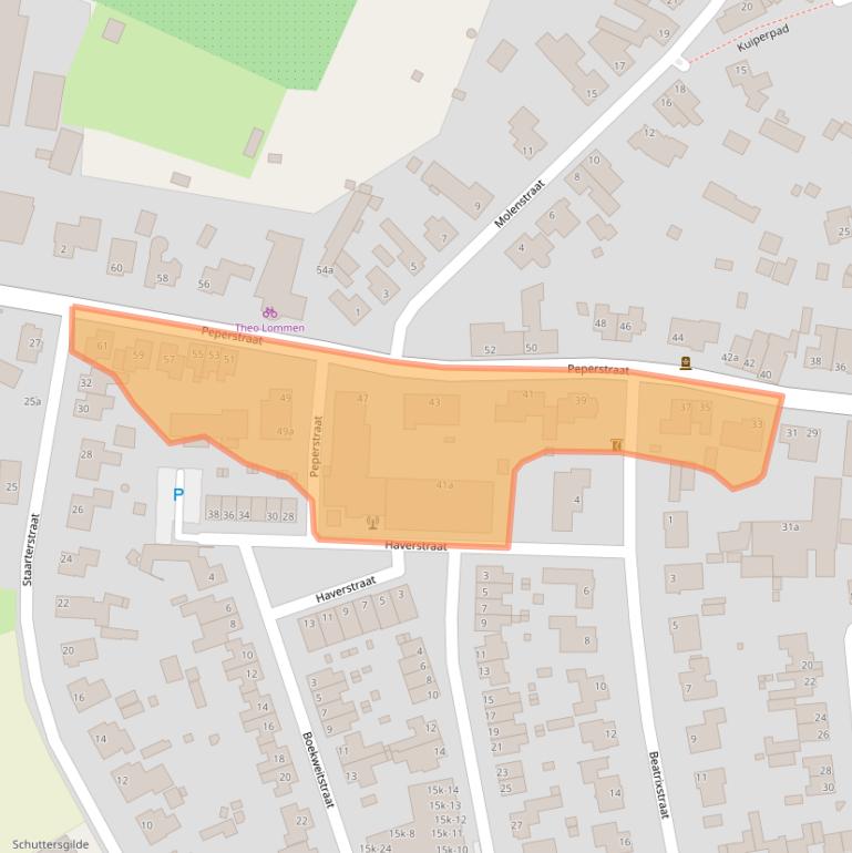 Kaart van postcodegebied 5975BT.