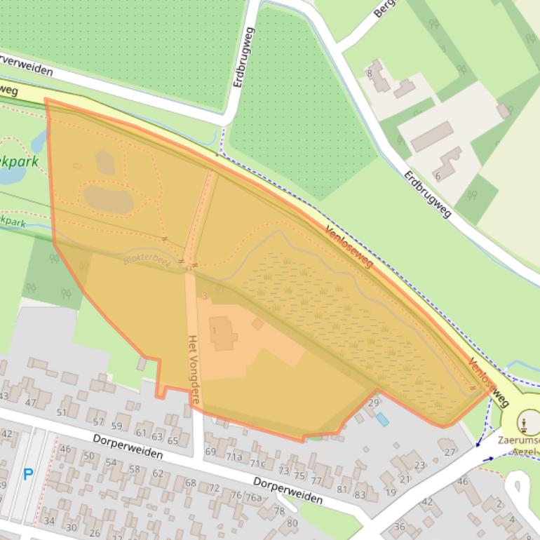 Kaart van postcodegebied 5975BZ.