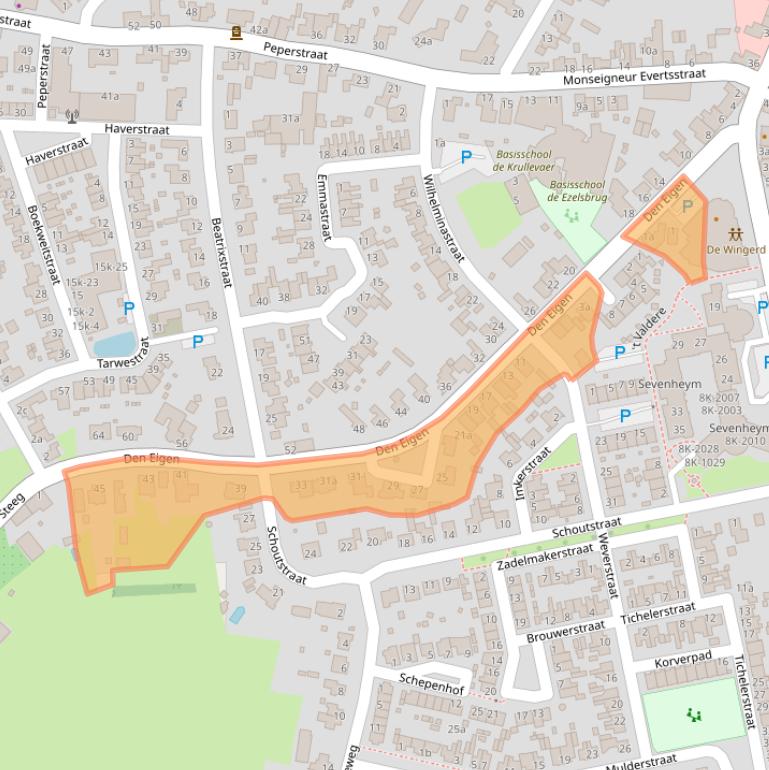 Kaart van postcodegebied 5975CA.