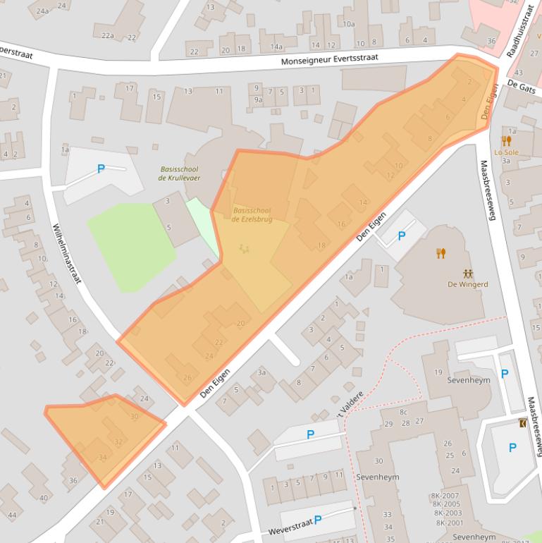 Kaart van postcodegebied 5975CB.