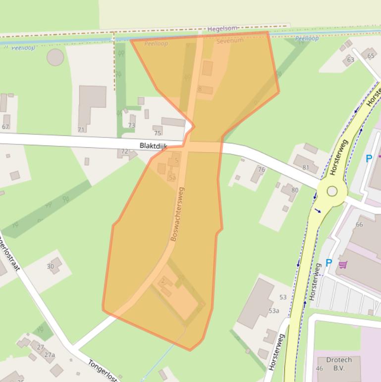 Kaart van postcodegebied 5975ND.