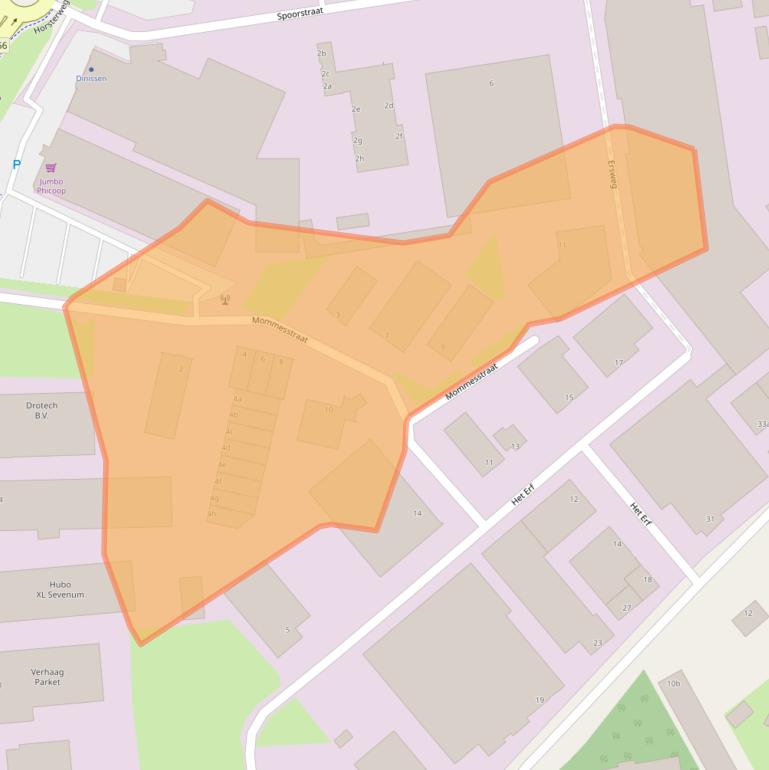 Kaart van postcodegebied 5975NG.