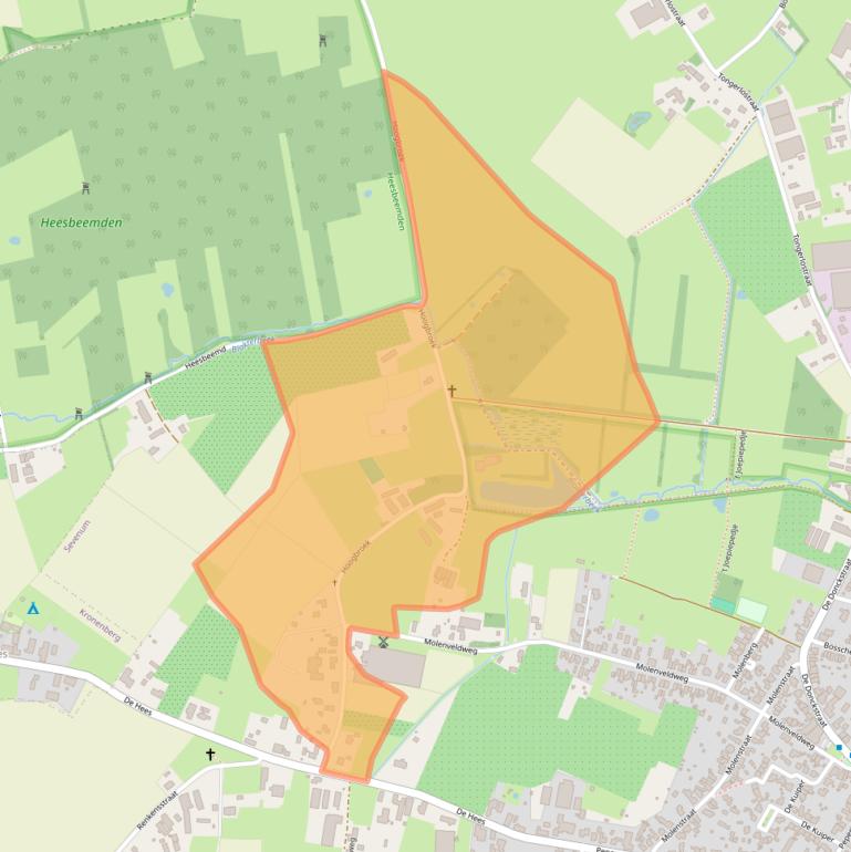 Kaart van postcodegebied 5975NH.