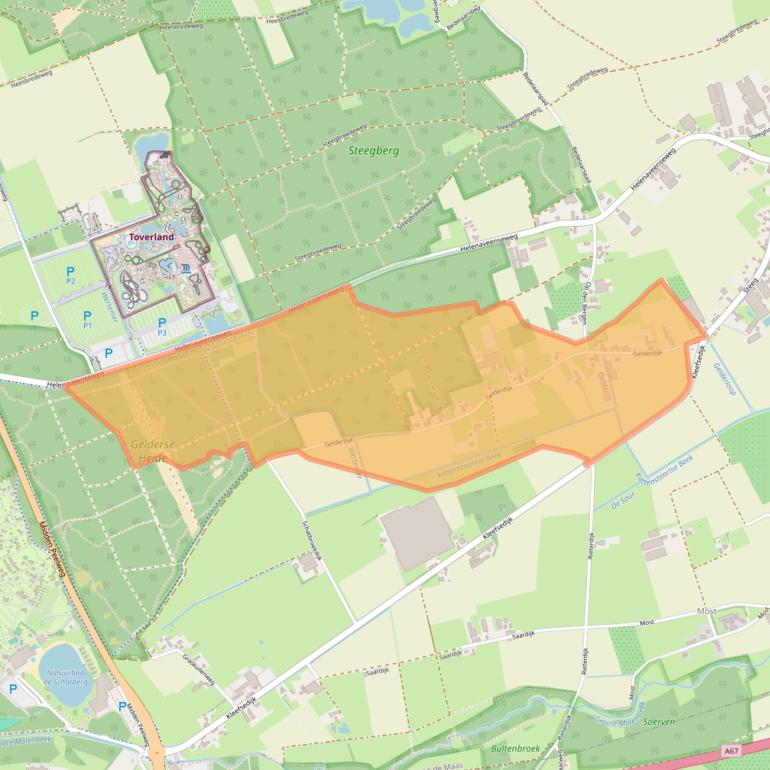 Kaart van postcodegebied 5975NT.