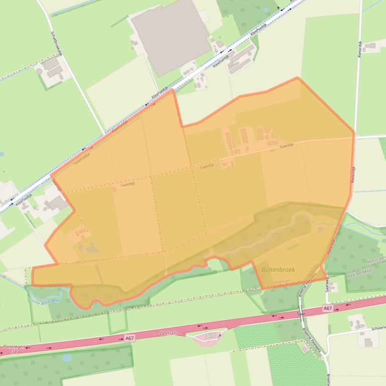 Kaart van postcodegebied 5975NW.