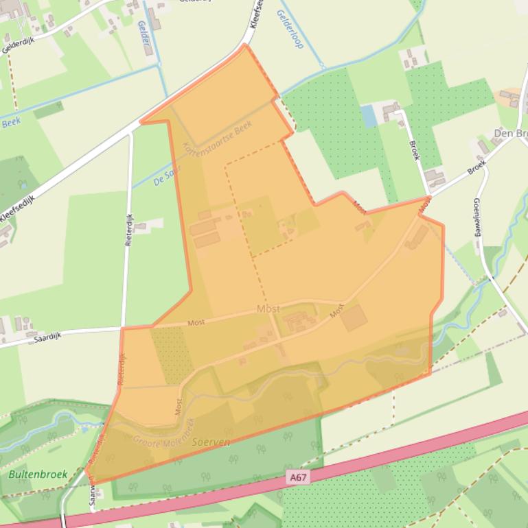 Kaart van postcodegebied 5975NX.