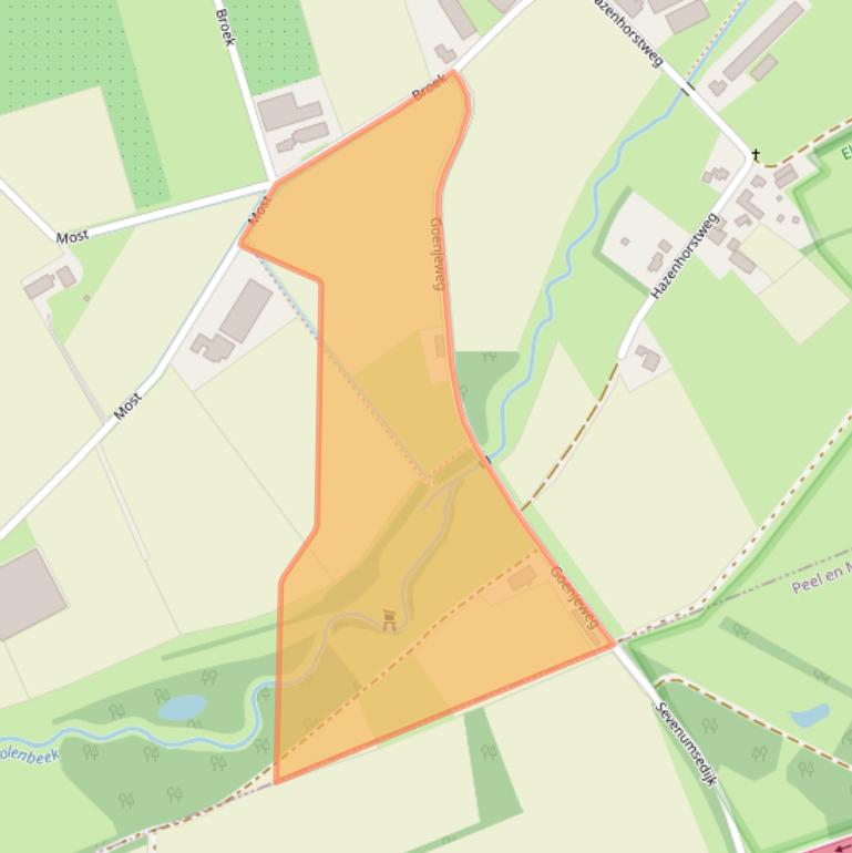 Kaart van postcodegebied 5975NZ.