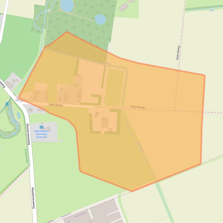 Kaart van postcodegebied 5975PJ.